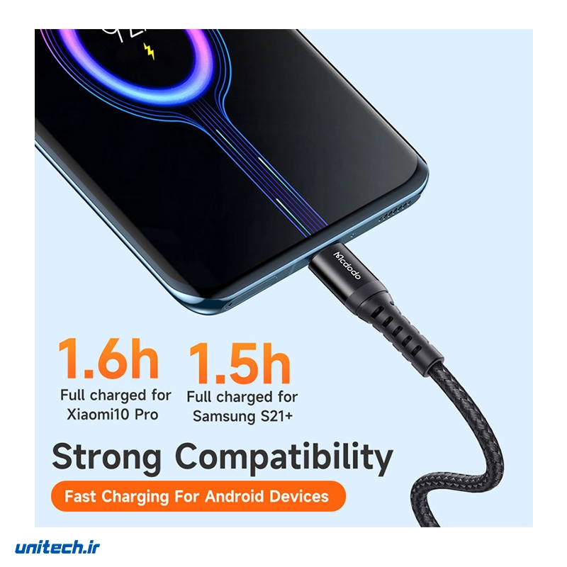 کابل تایپ سی فست شارژ 3 آمپر مک دودو CA2271 طول 1 متر5